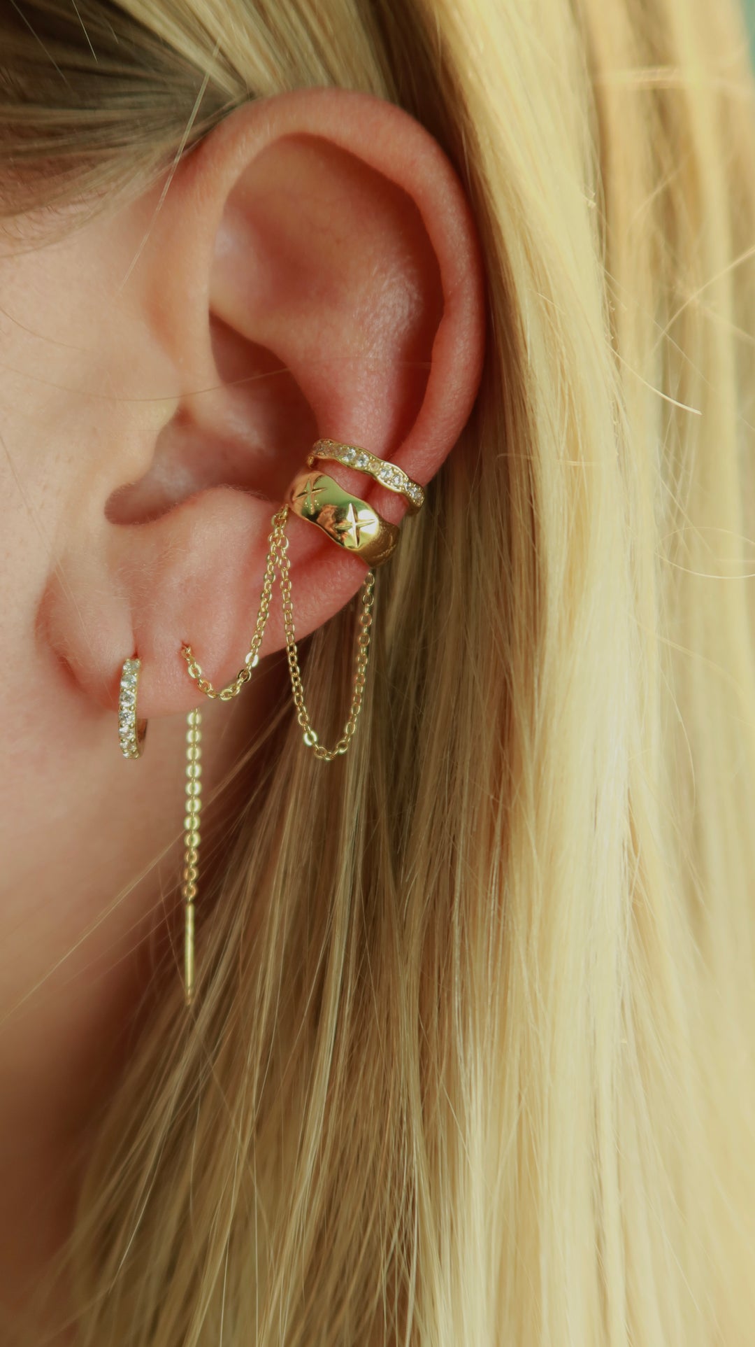 DOUBLE LOOP EARCUFF PULL THROUGH