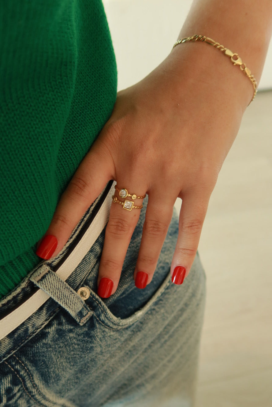 DOUBLE ROUND SQUARE RING