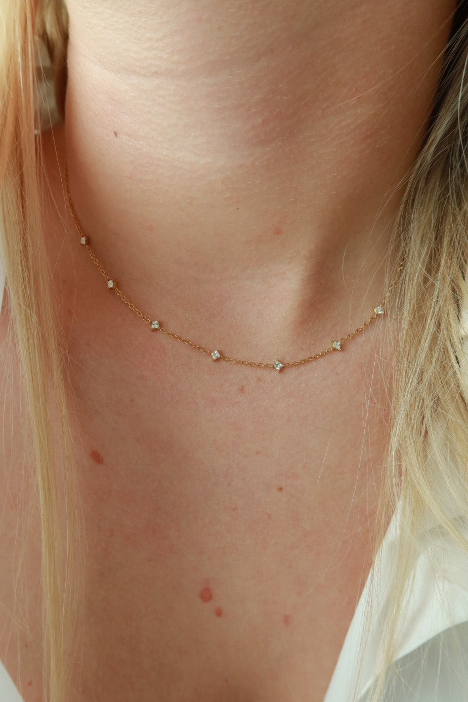 FINE SQUARE DIAMOND NECKLACE