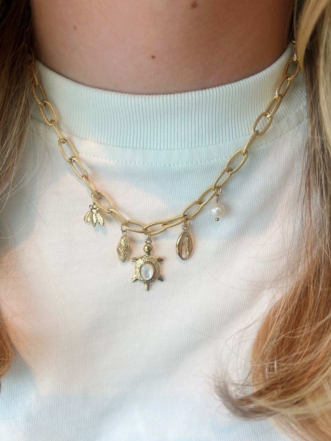 Turtle White Belly Chain