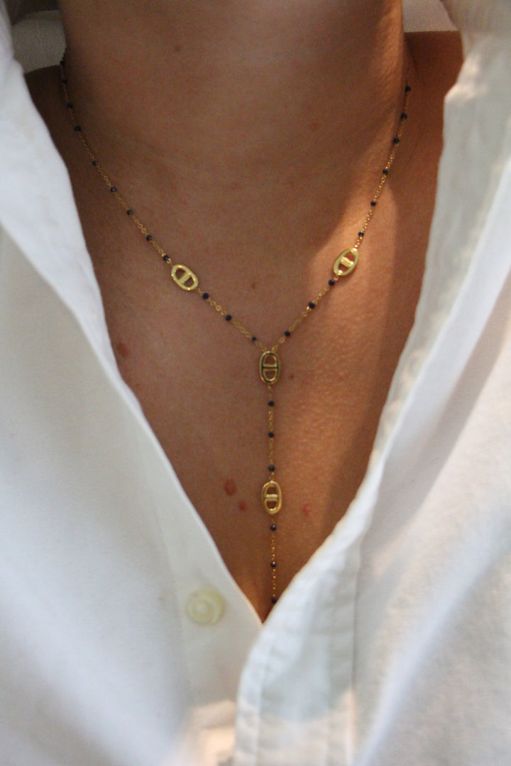 Dark Blue Long Signature Necklace
