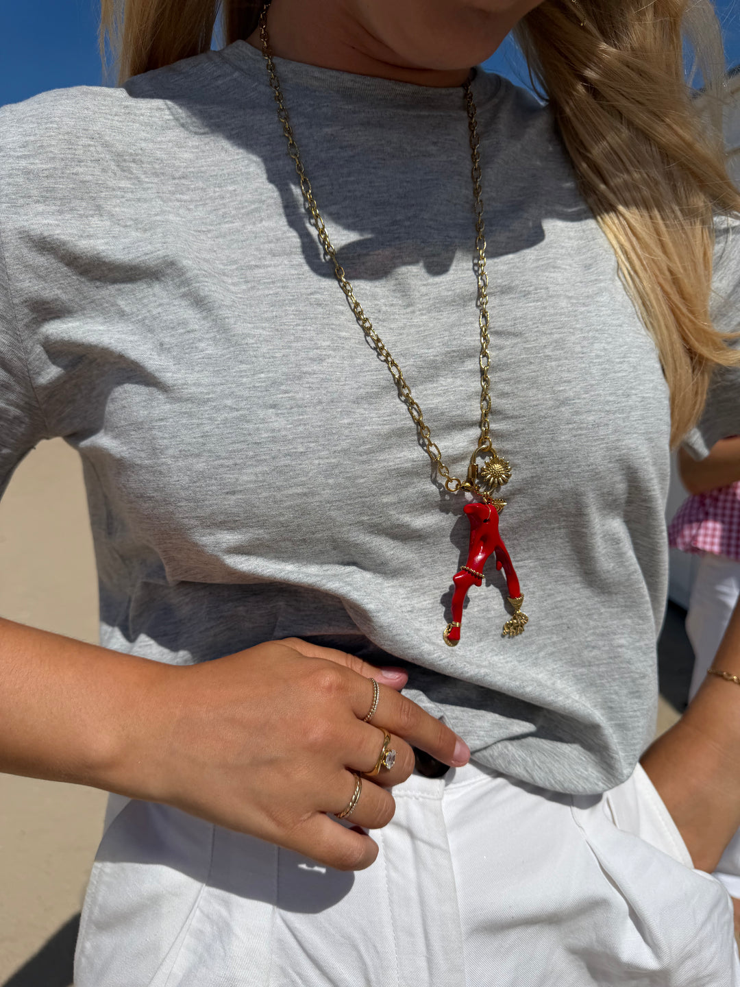CORAL STATEMENT NECKLACE