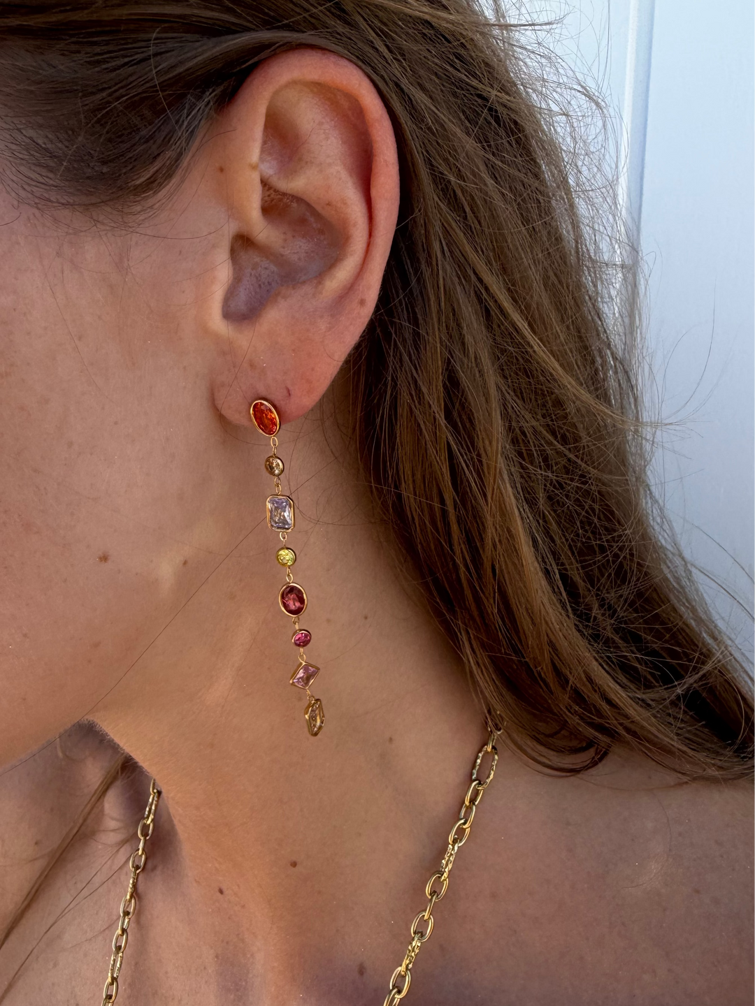 ORANGE SUNSET EARRING SET
