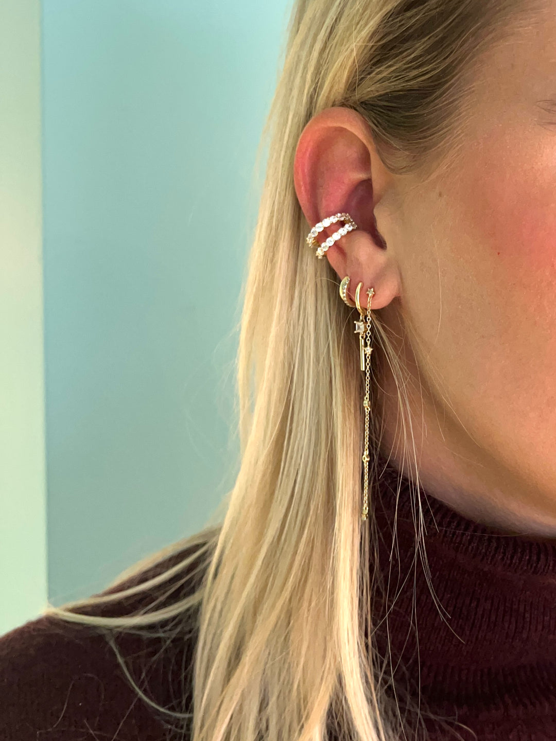 Diamond Double Bar Earcuff