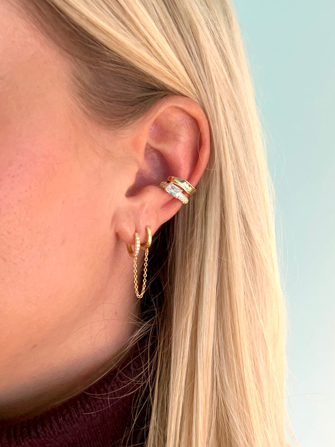 Rectangle Square Diamond Earcuff