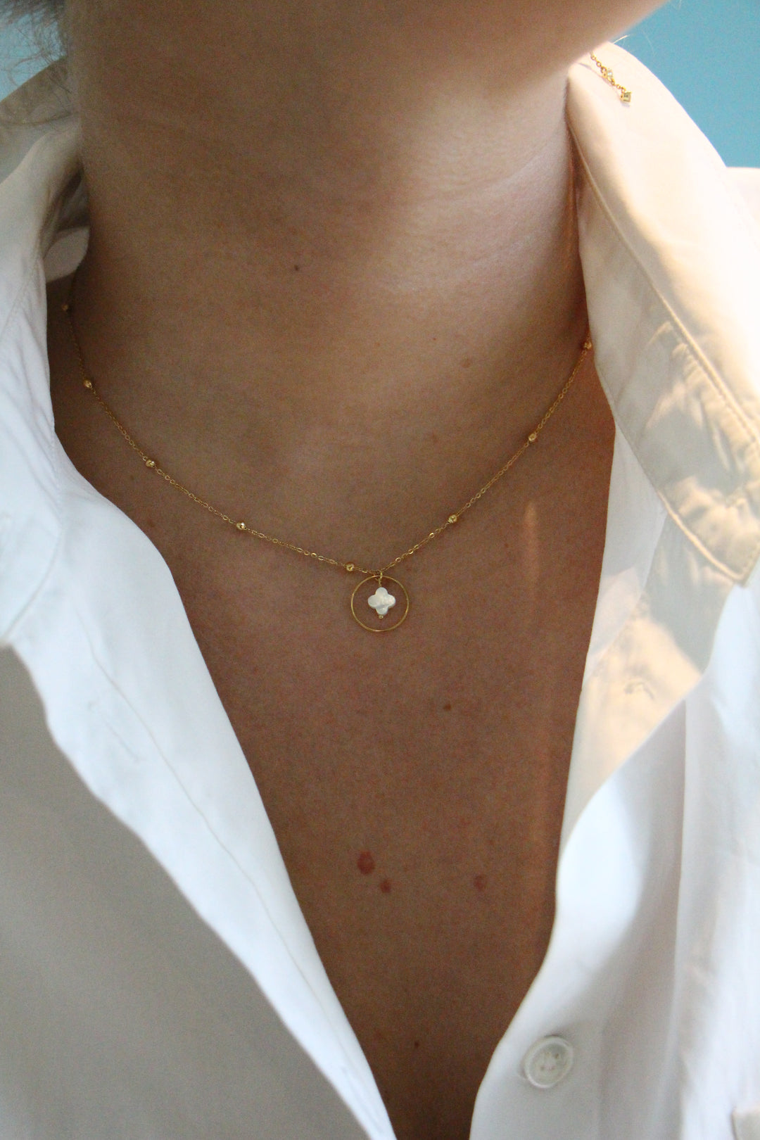 Round Open Clover Necklace