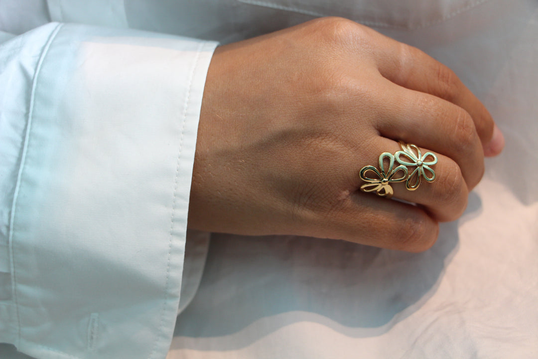 Two In One Flower Ring