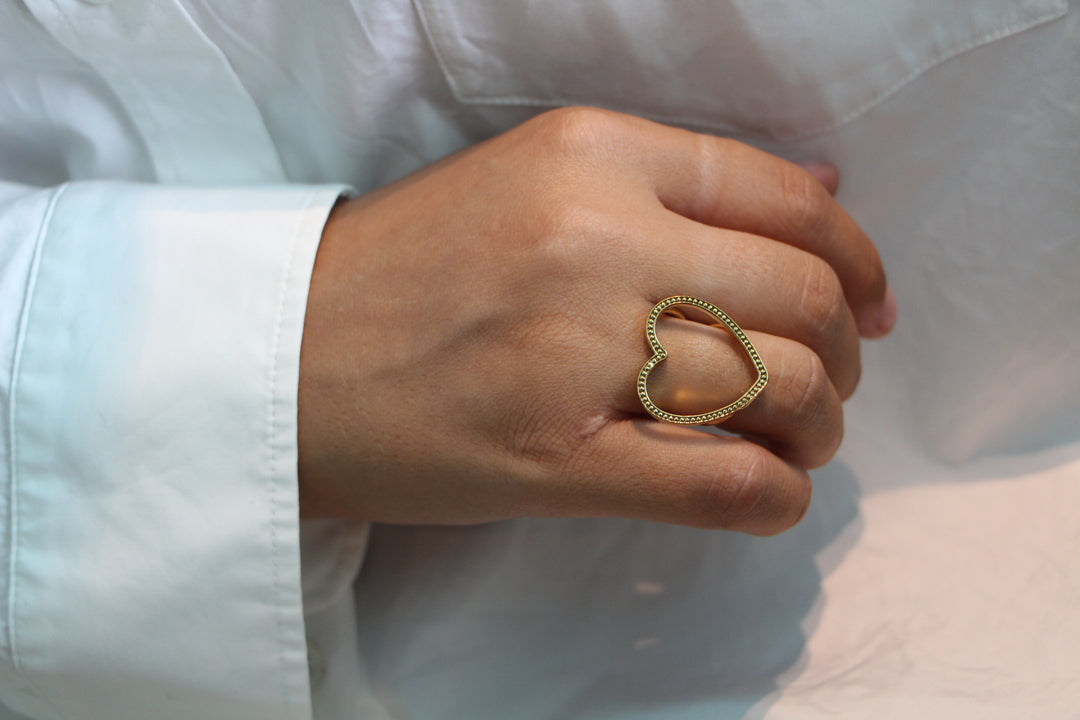 Giant Open Heart Ring