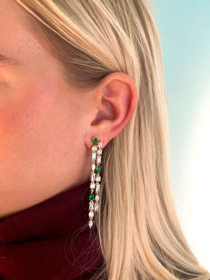 Green Zirconia Lucia Earrings Set