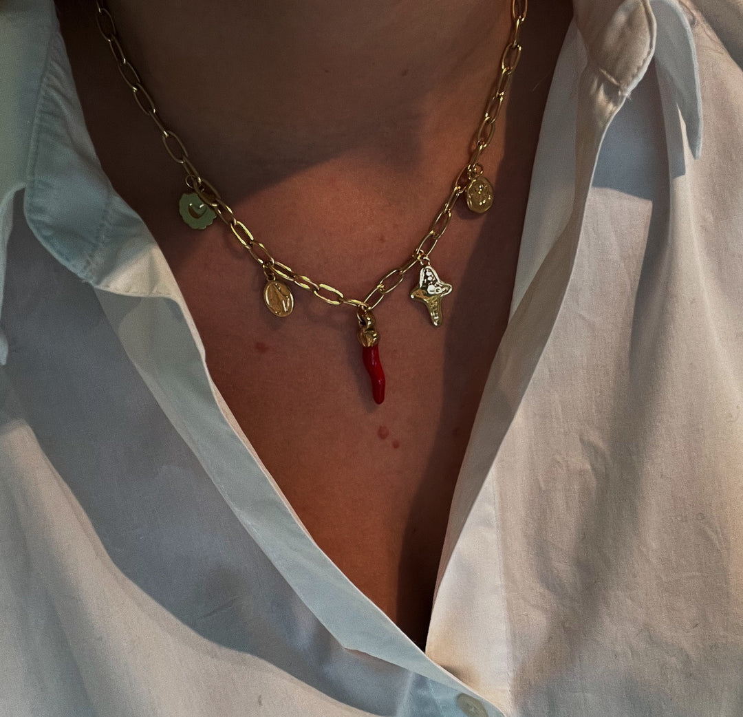 Red Cornicello Chain Necklace