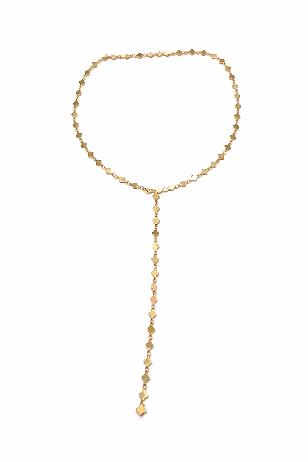 LUCKY CLOVER Y GOLD NECKLACE