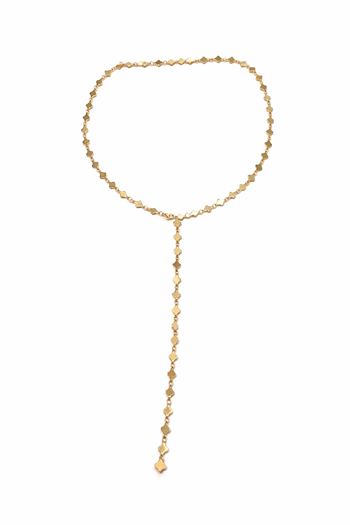 LUCKY CLOVER Y GOLD NECKLACE