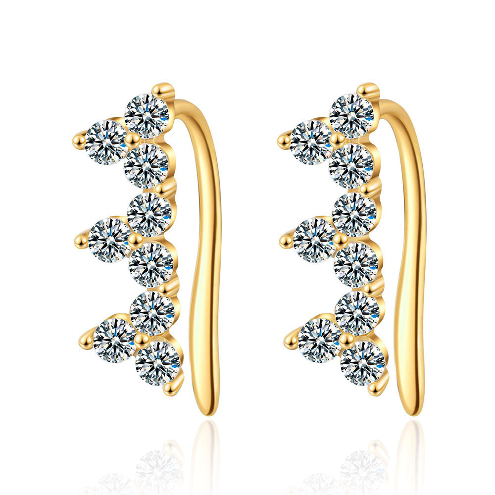 Triple Flower Earstud Gold