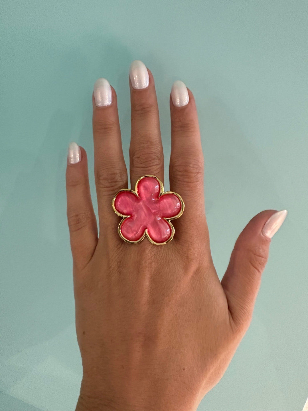 Pink Gold Flower Ring