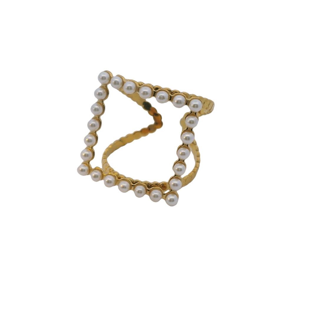 Elegant Pearl Square Ring