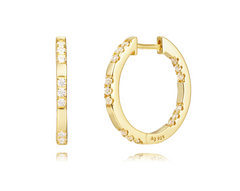 MEDIUM GOLD DIAMOND HOOPIE