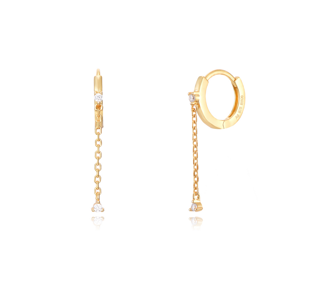 Gold Hoop Chain Earring