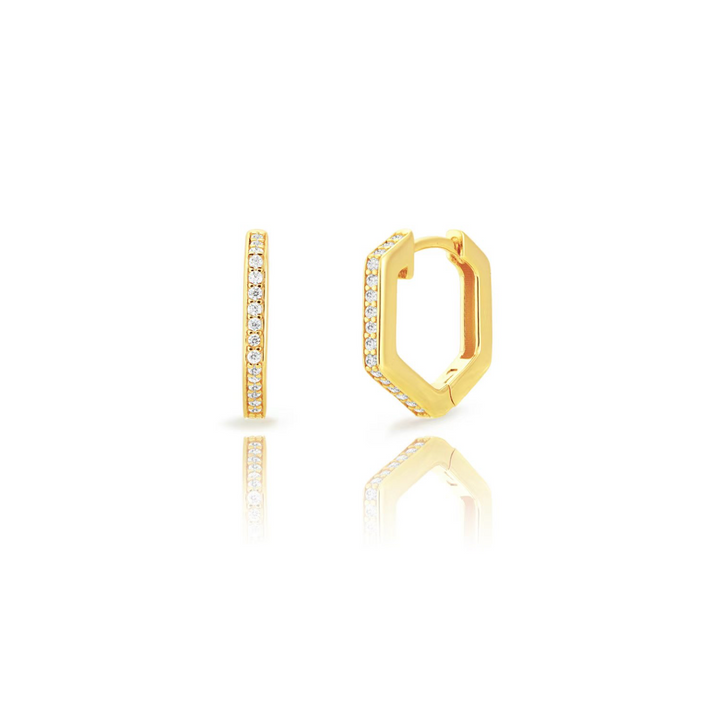 Medium Hexagon Earring