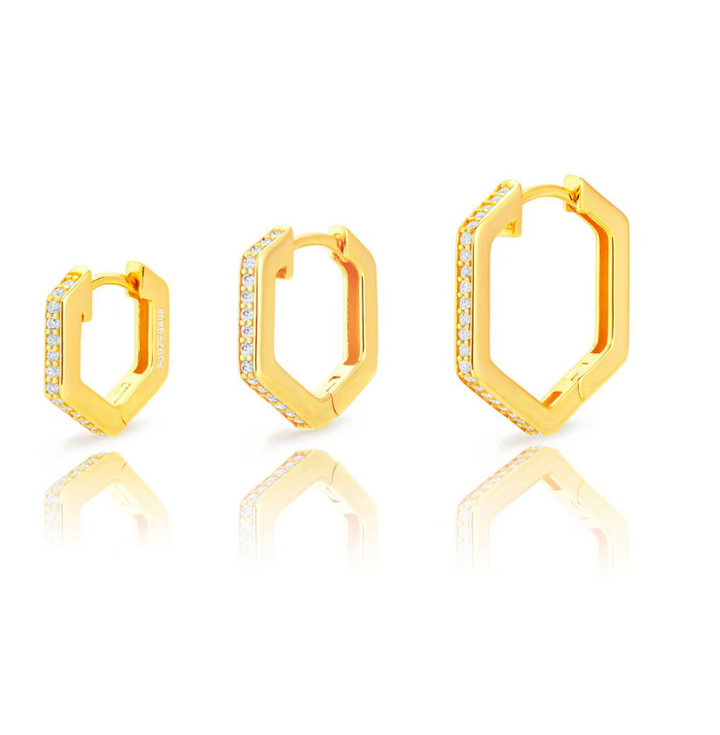 Medium Hexagon Earring