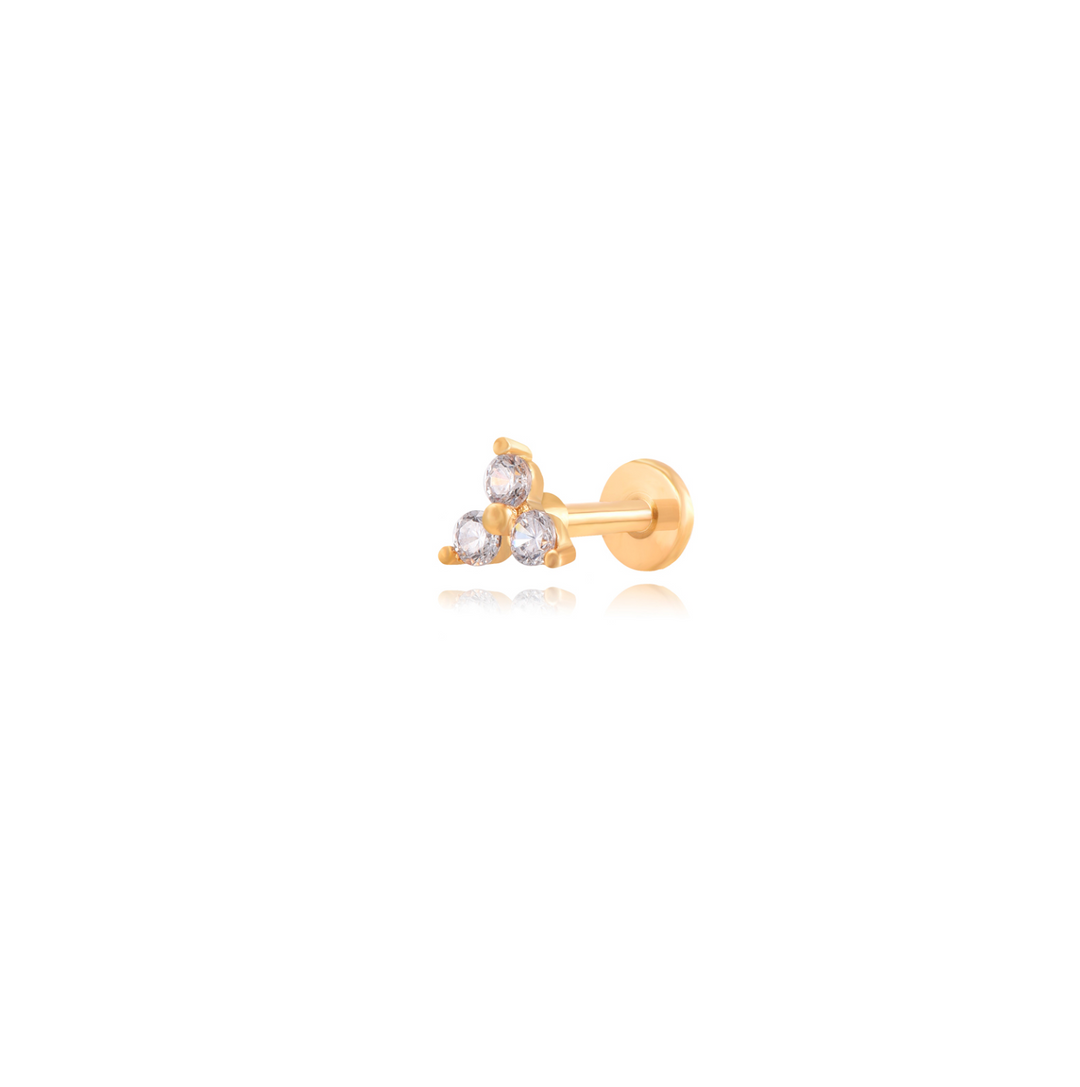 Round Flower Gold Piercing