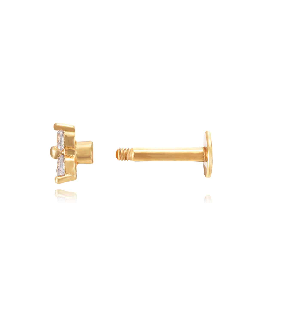 Round Flower Gold Piercing