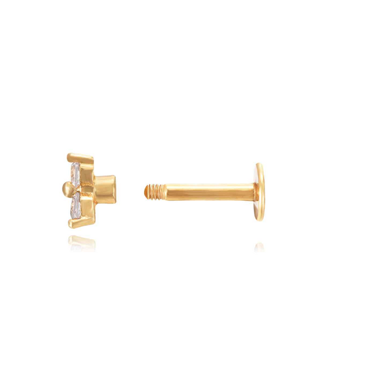 Round Flower Gold Piercing