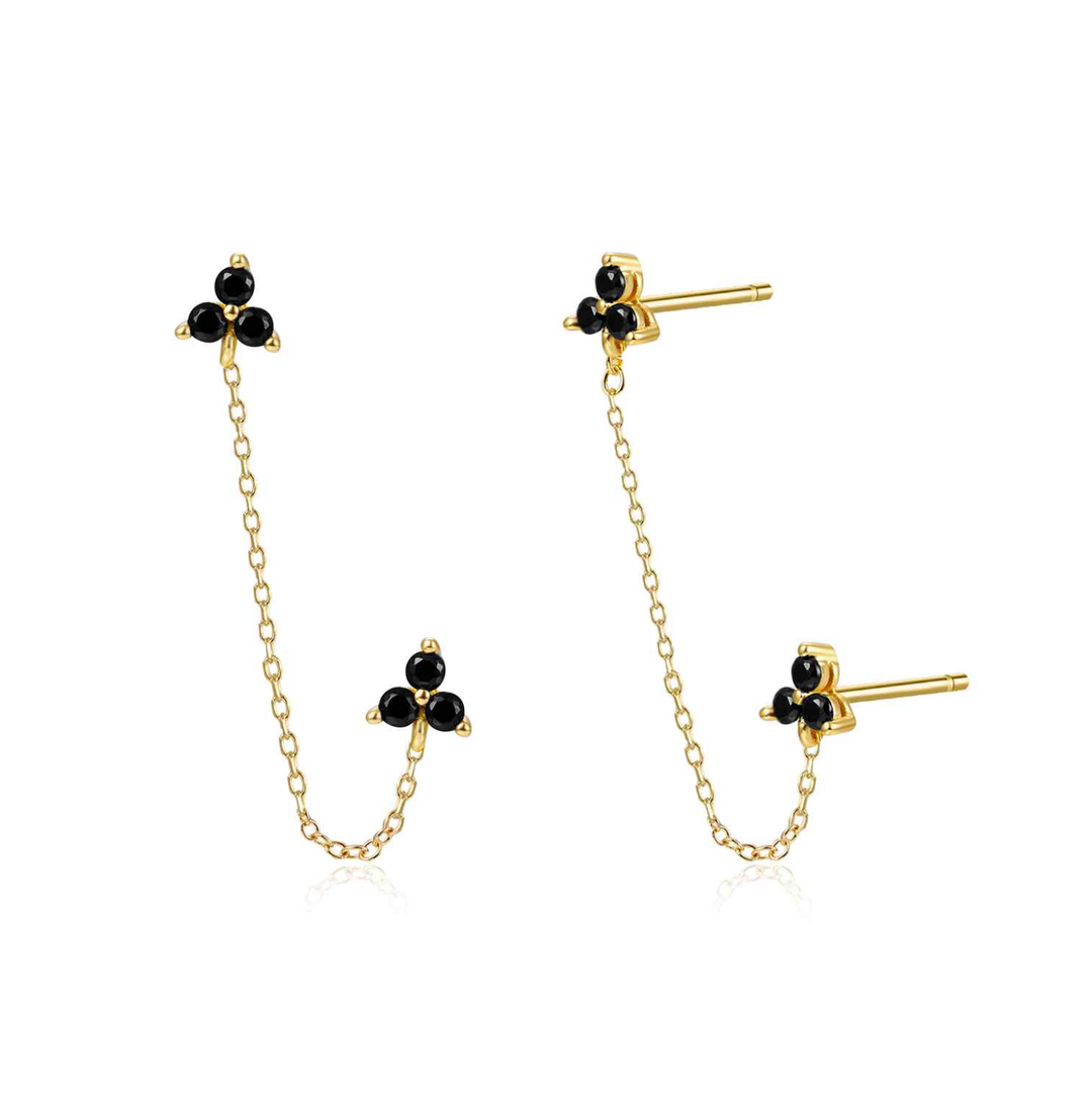 Black Flowers Earstud