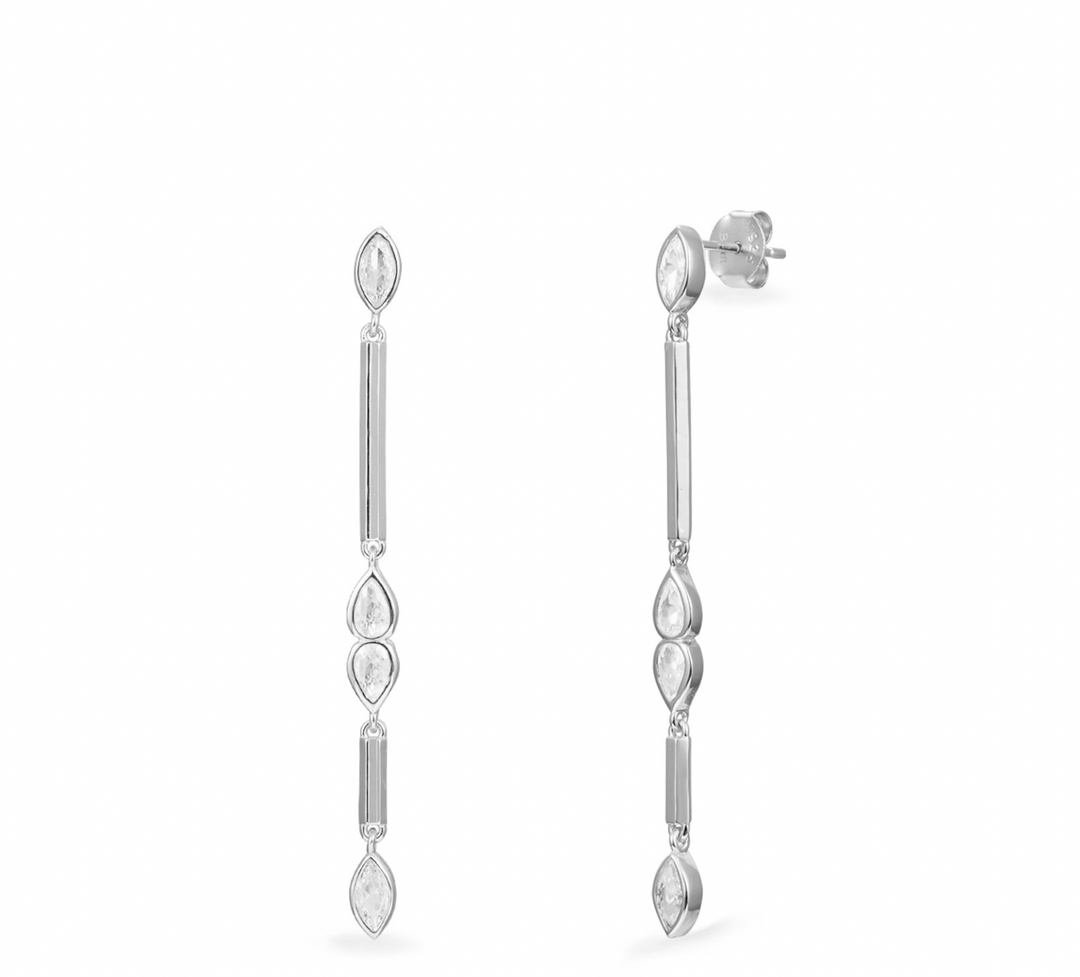 Long Waterdrop Earring Silver
