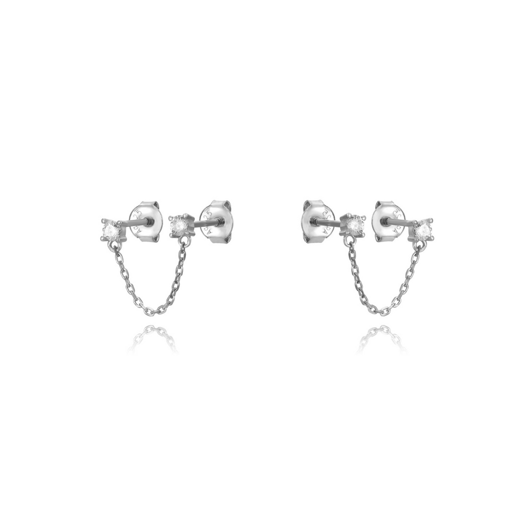 DOUBLE SQUARE LOOP SILVER