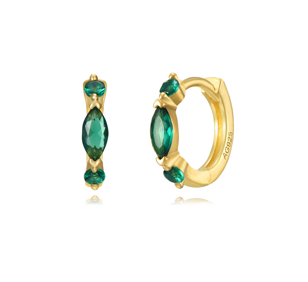 GREEN OVAL ZIRCONIA HOOPIE