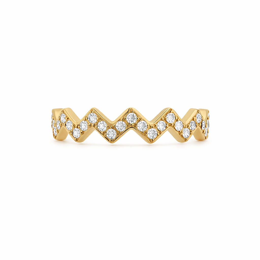 ZIRCONIA ZIGZAG RING
