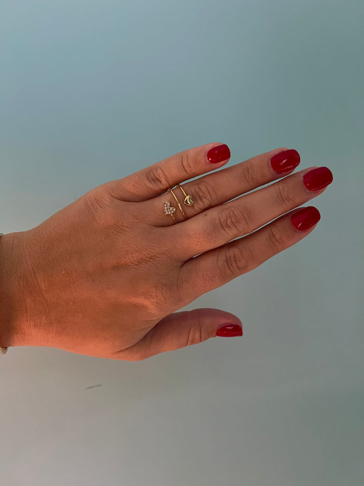 Gold Spiral Heart Ring