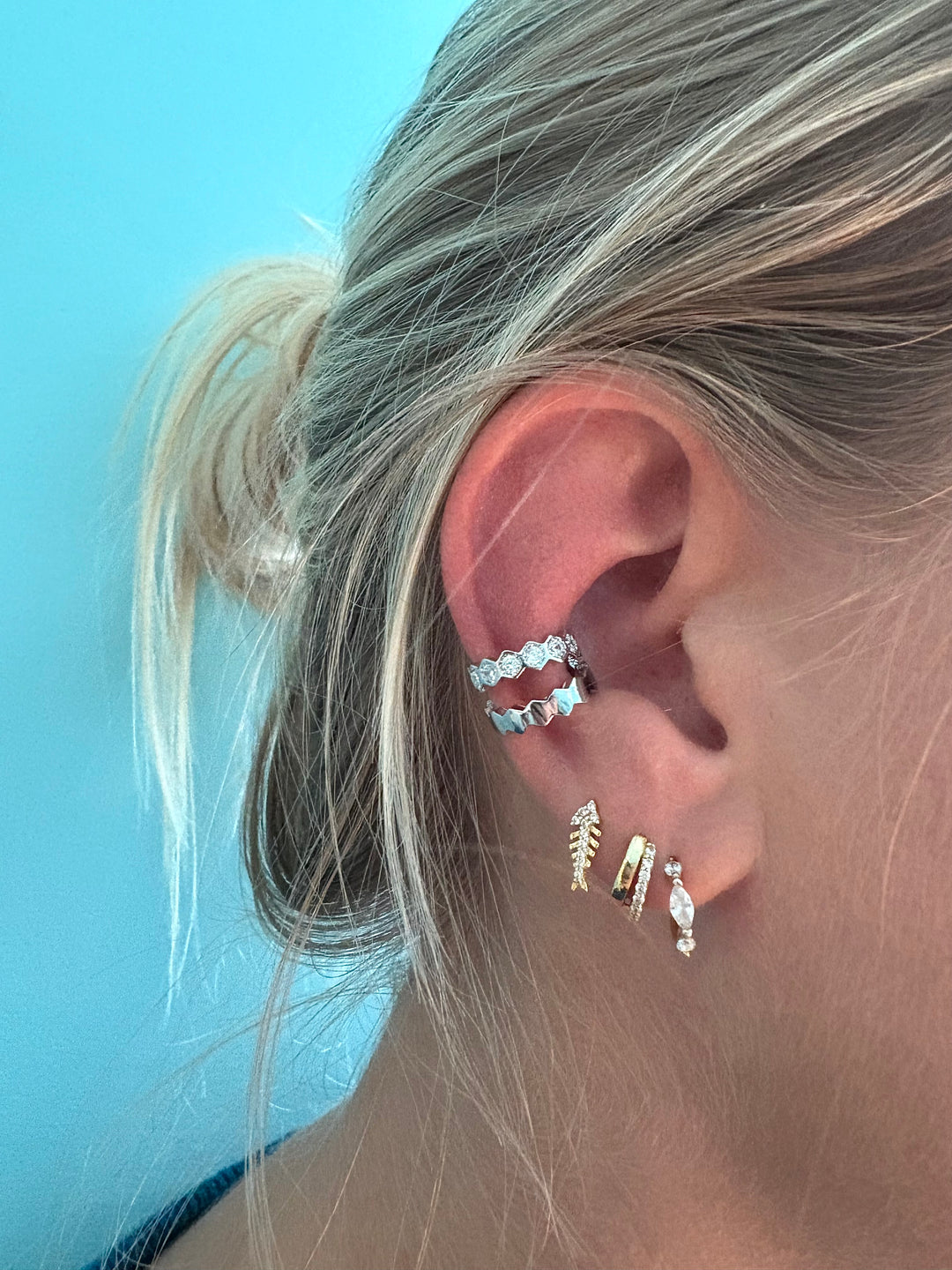 Doubel Silver Band Earcuff