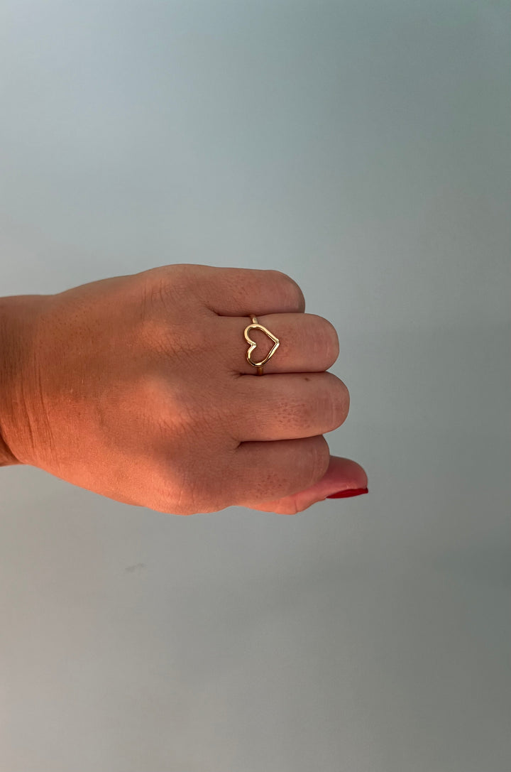Mini Gold Heart Ring