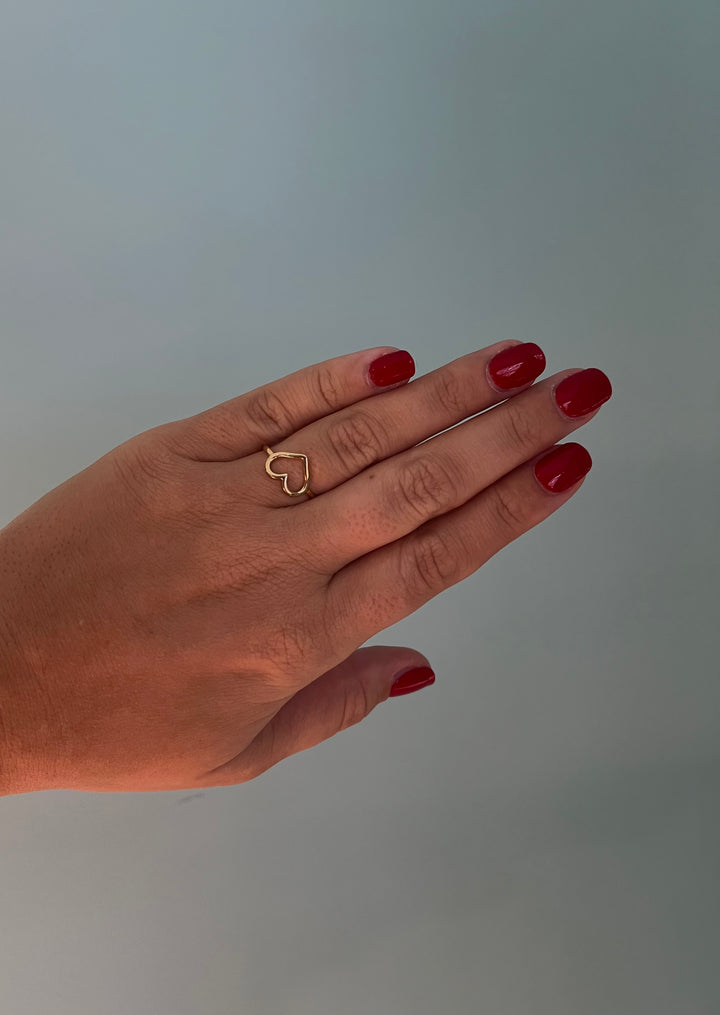 Mini Gold Heart Ring