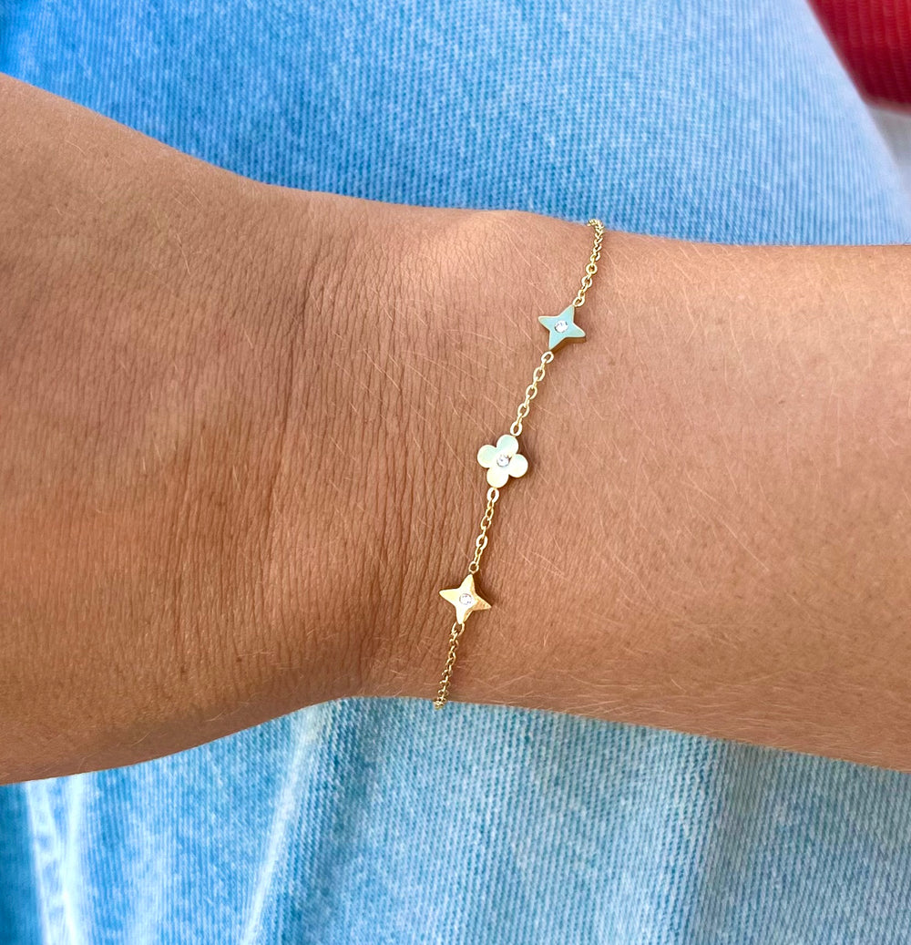 Gold Diamond Star Bracelet