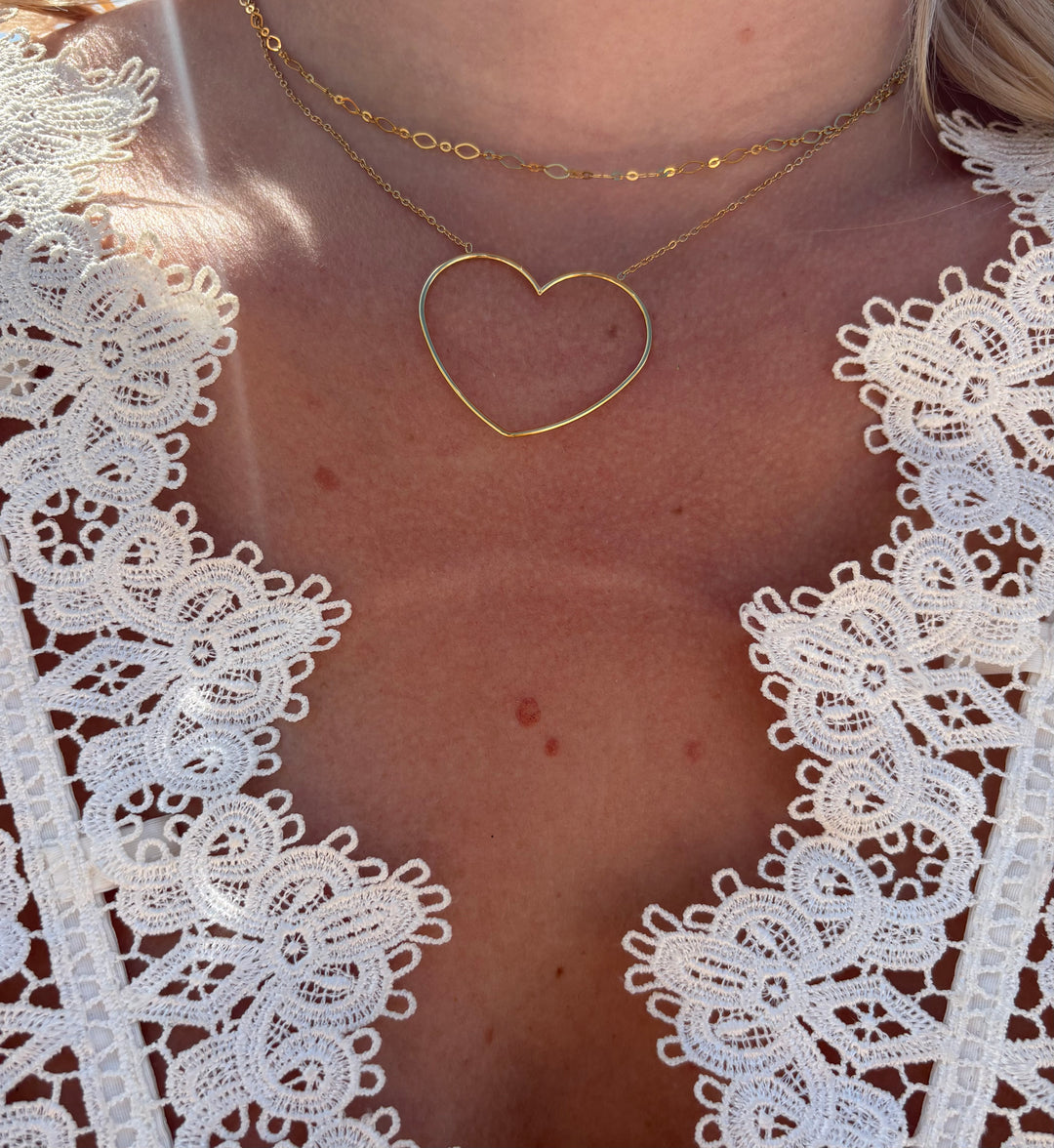 Big Heart Necklace Gold