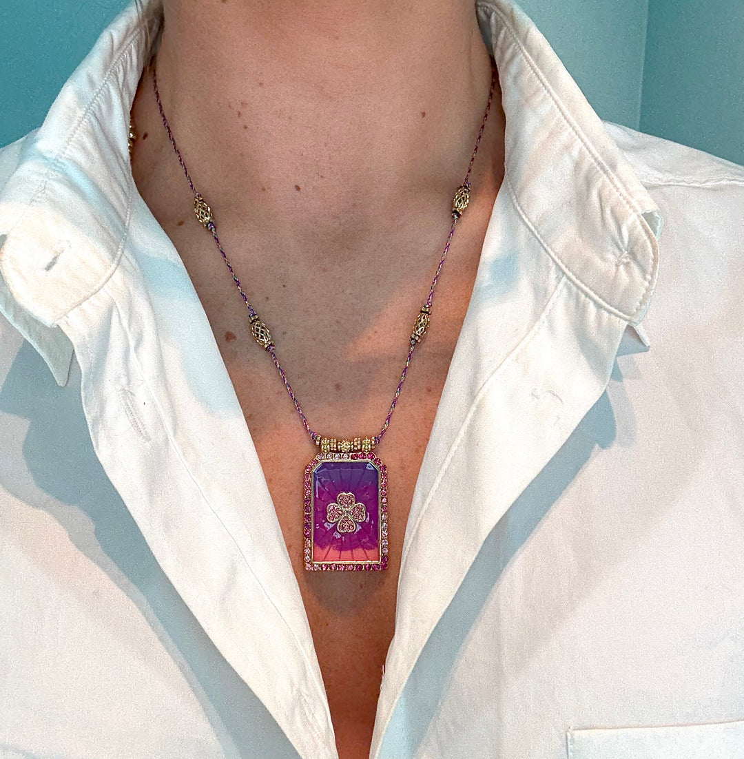 Purple Medaillon Necklace