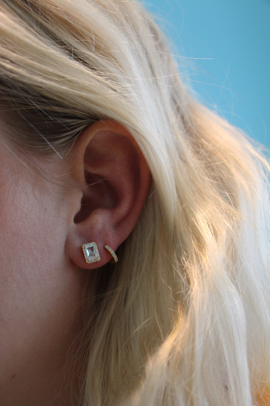 Square Diamond Earstud