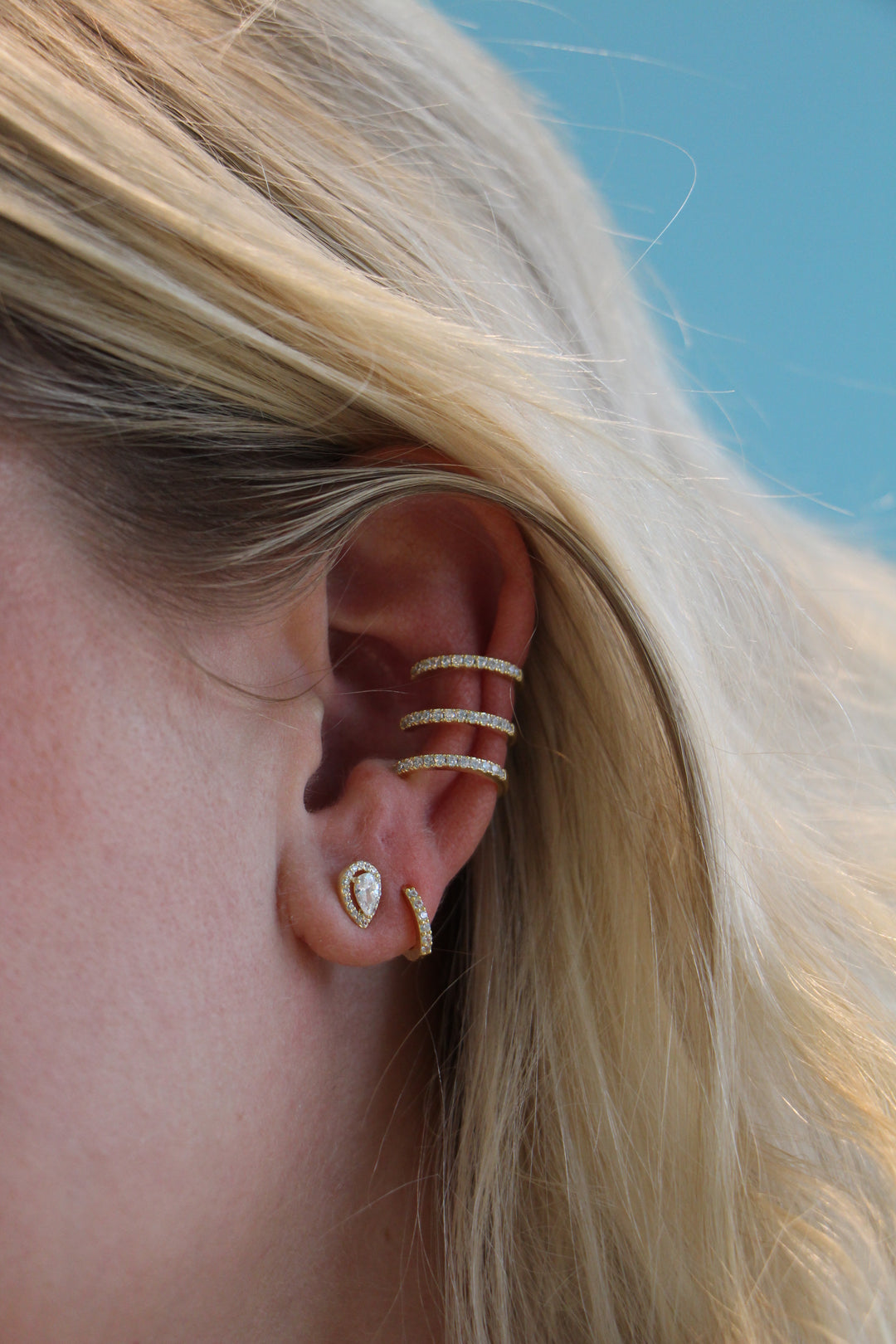 Triple Spiral Gold Earcuff