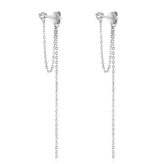 Long Chain Earstud Silver
