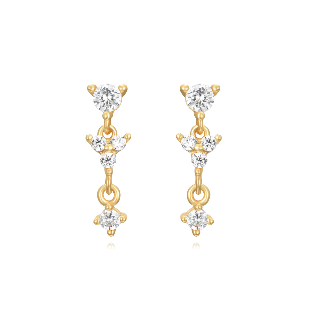 Triple Diamond Drop Earring