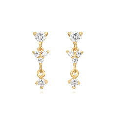 Triple Diamond Drop Earring