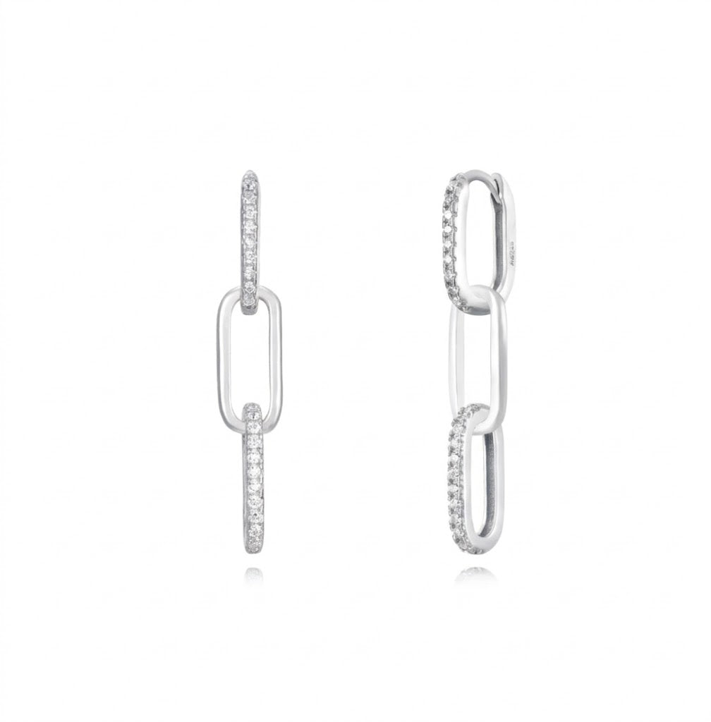 TRIPLE RECTANGLE SILVER EARRING